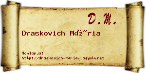 Draskovich Mária névjegykártya