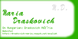 maria draskovich business card